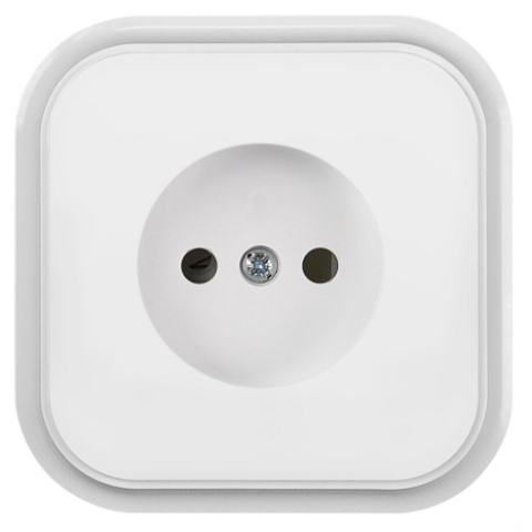 Gniazdo pojedyncze bez uziemienia Eco białe