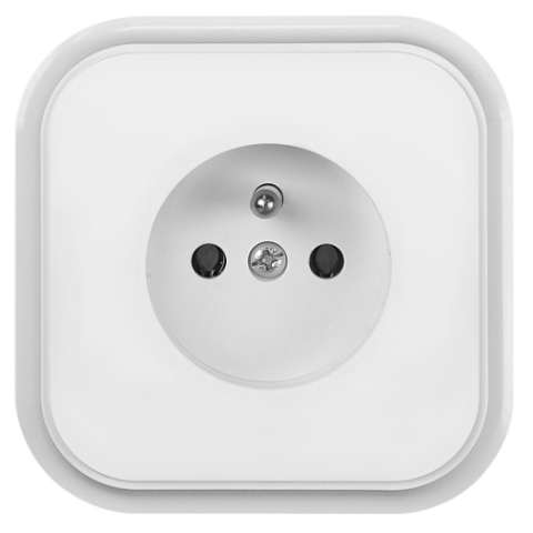 Gniazdo pojedyncze z uziemieniem Eco białe