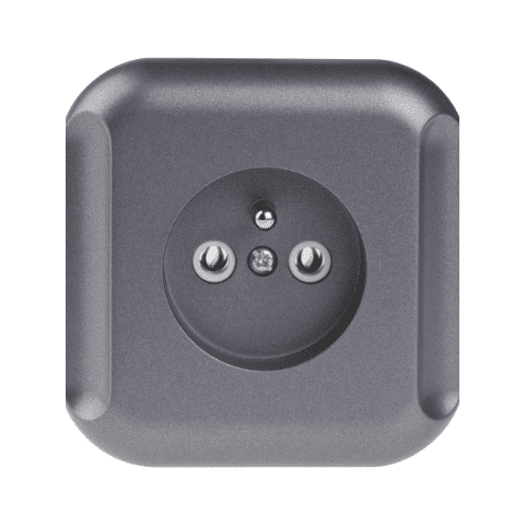 Gniazdo pojedyncze z/u Topaz grafit