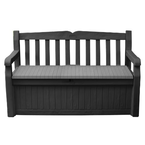 Ławka ze skrzynią 140 x 60 x 84 cm grafitowa