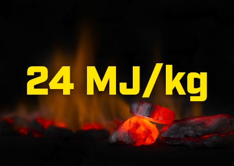 Wartość opałowa 24 MJ/kg