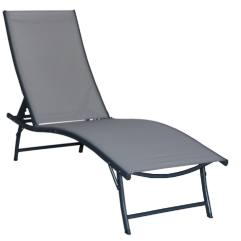 Leżanka 183 x 54,5 x 90 cm szara