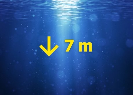 Głębokość zanurzenia 7 m
