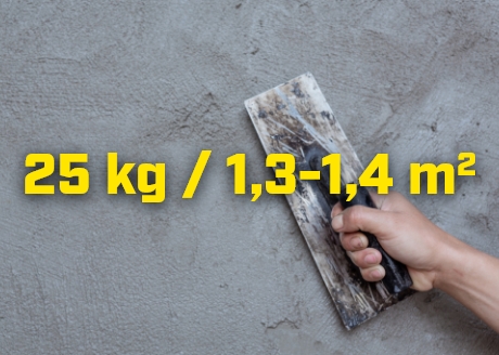 Średnia wydajność 25 kg /1,3 - 1,4 m²
